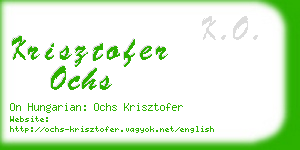 krisztofer ochs business card